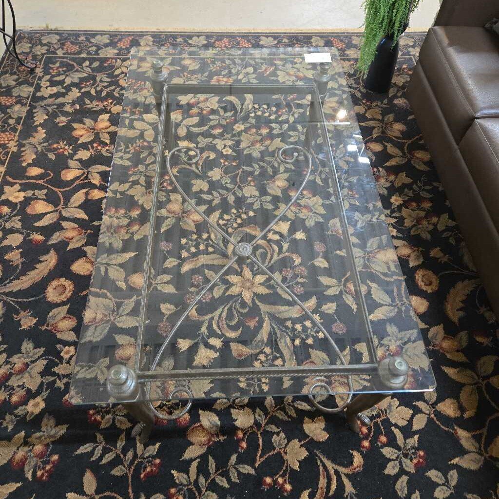 GLASS TOP COFFEE TABLE