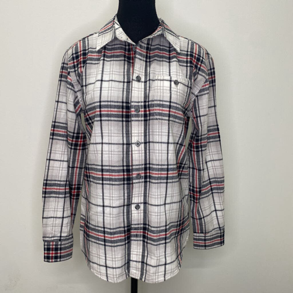 CHEROKEE - WHITE/RED/BLACK BUTTON-UP FLANNEL