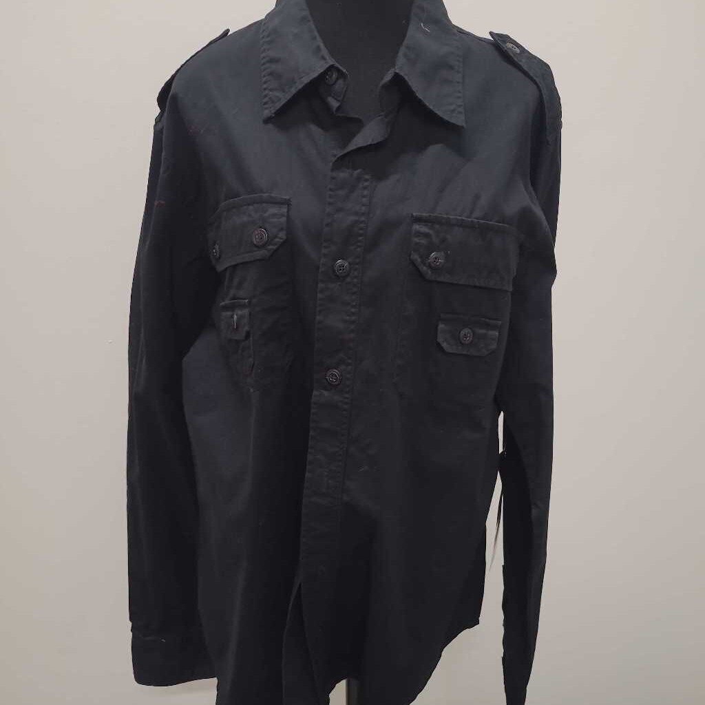 *NWT* POSITANO - BLACK L/S BUTTON-UP