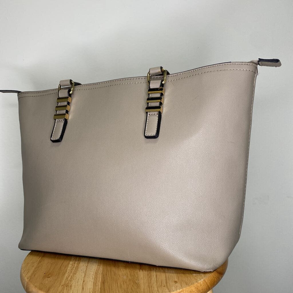 MATHEW + JULIAN - BEIGE FAUX LEATHER TOTE BAG