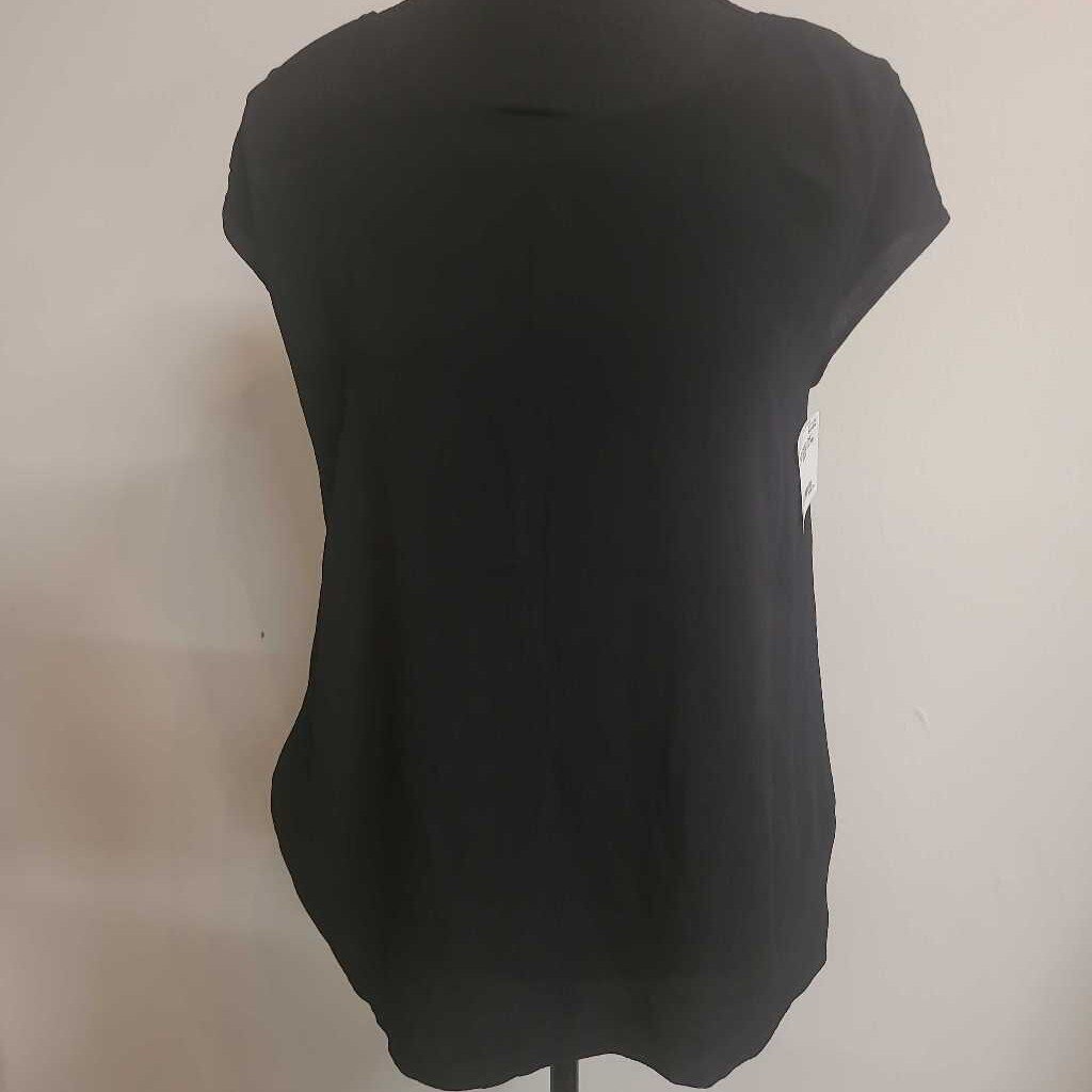 BLACK SHORT SLEEVE BLOUSE