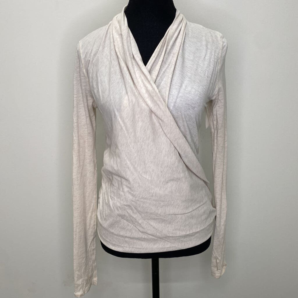 LULULEMON - CREAM L/S WRAP TOP
