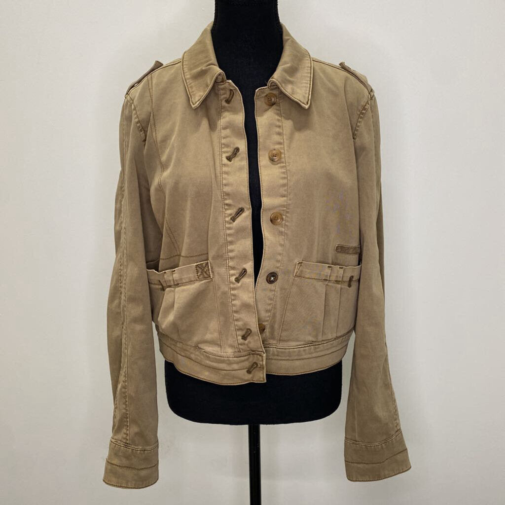 HEI HEI - KHAKI CROPPED CARGO JACKET
