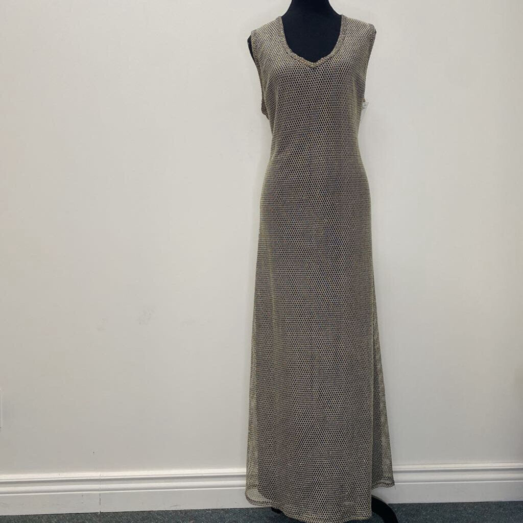 ASPEED - GOLD SLEEVELESS MESH MAXI DRESS