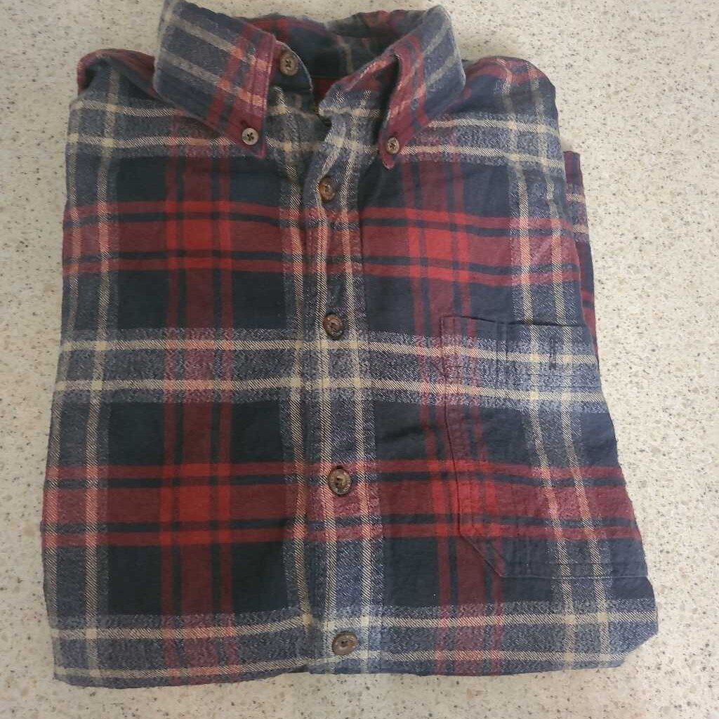 MENS RED & BLACK FLANNEL SHIRT