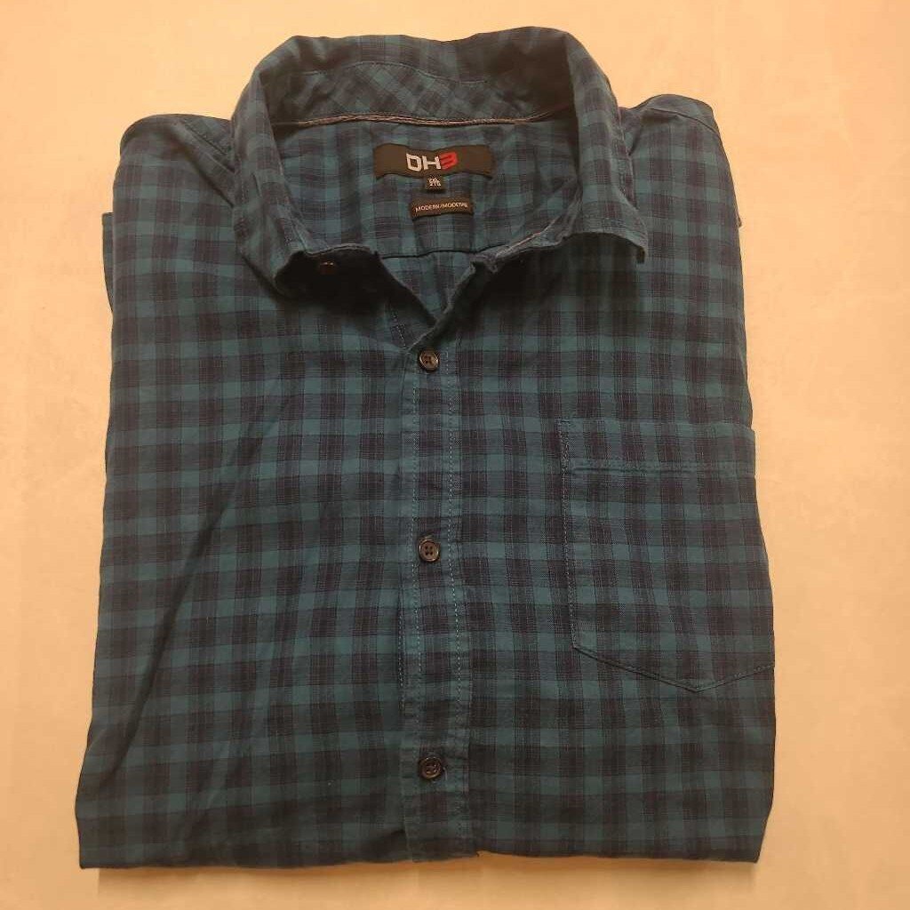 MENS BLUE PLAID SHIRT