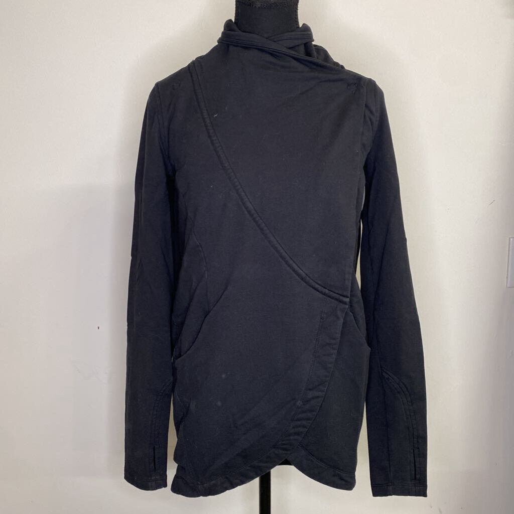 LULULEMON - BLACK BUTTONED A-SYMMETRICAL SWEATER