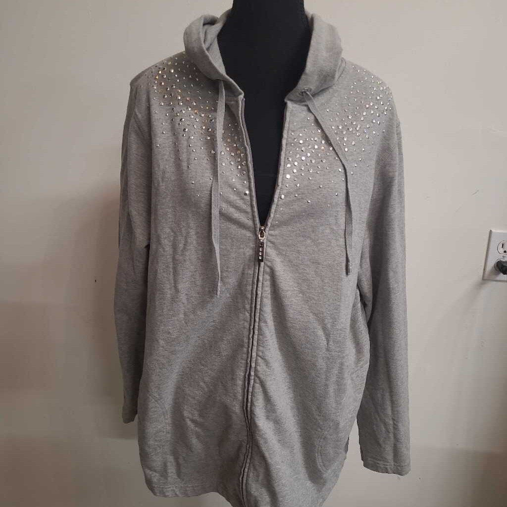 GREY HOODIE WITH SEQUINS