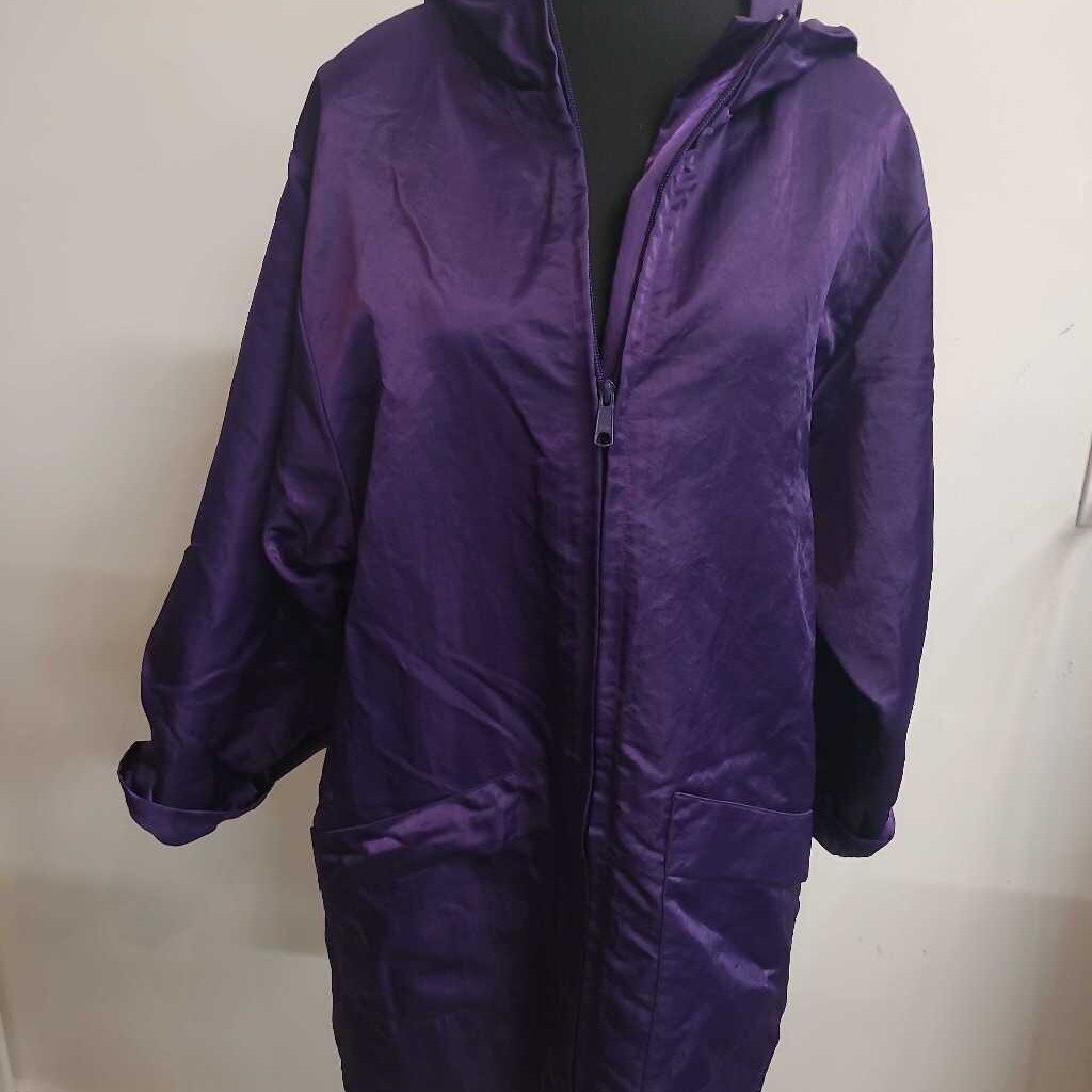 PURPLE WOOL COAT WITH NYLON TOPPER