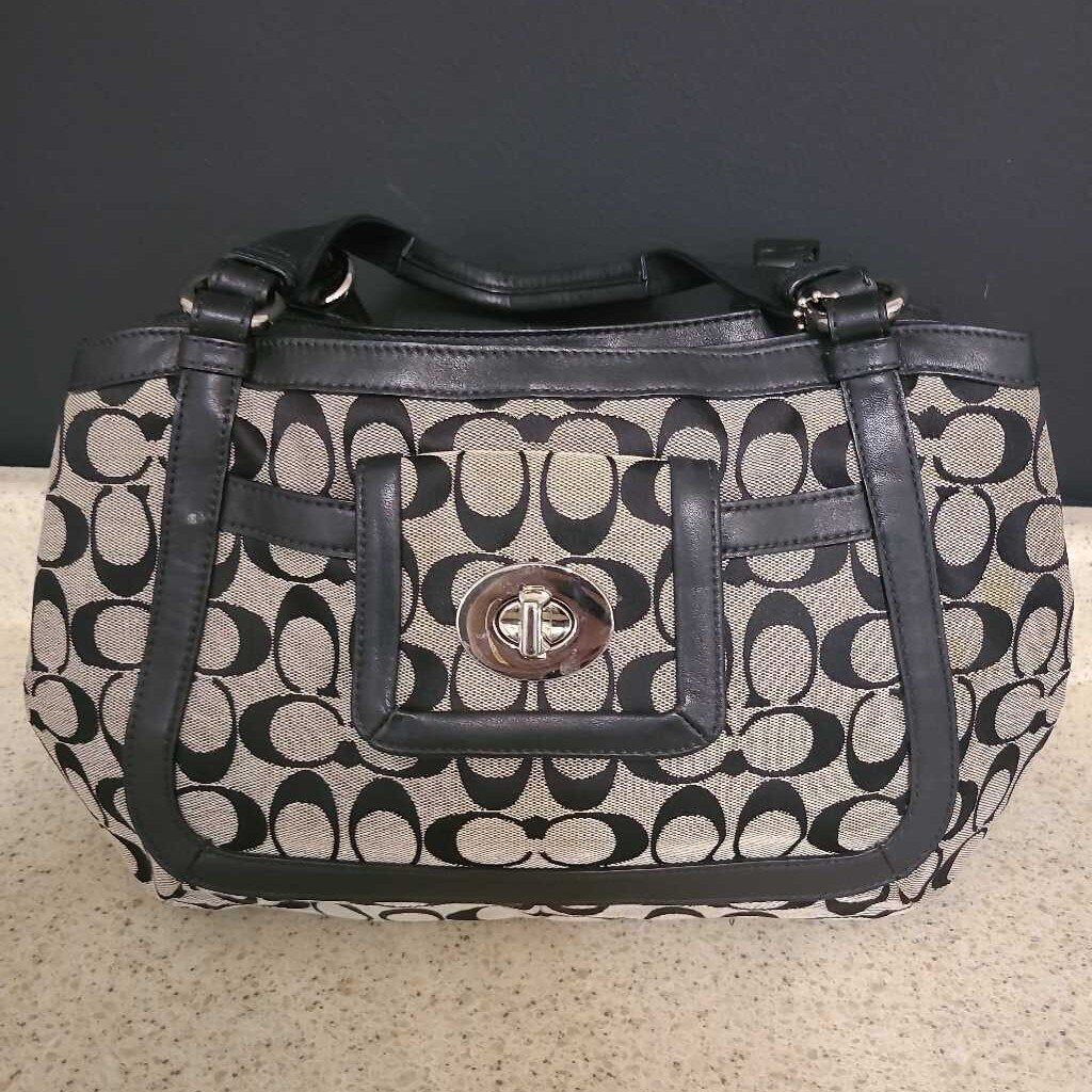 BLACK & BEIGE COACH BAG