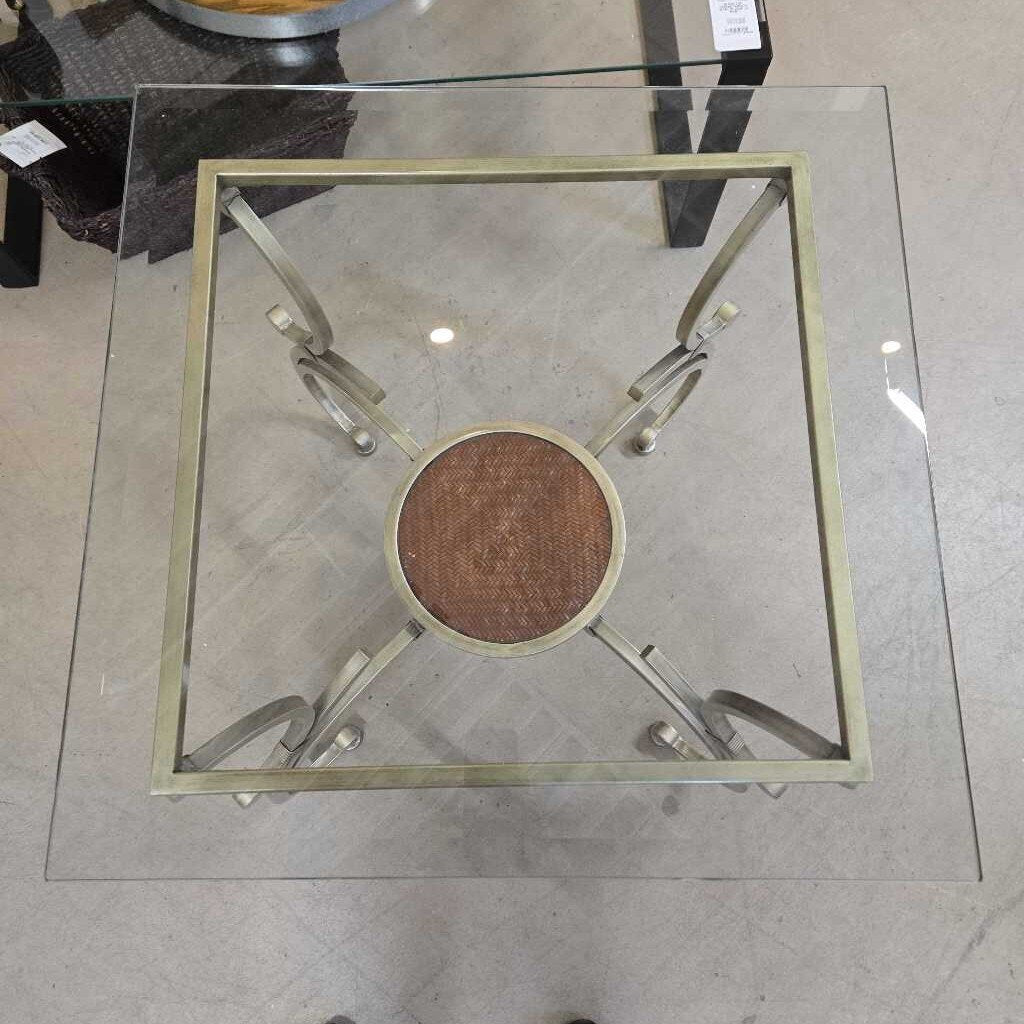 GLASS TOP END TABLE