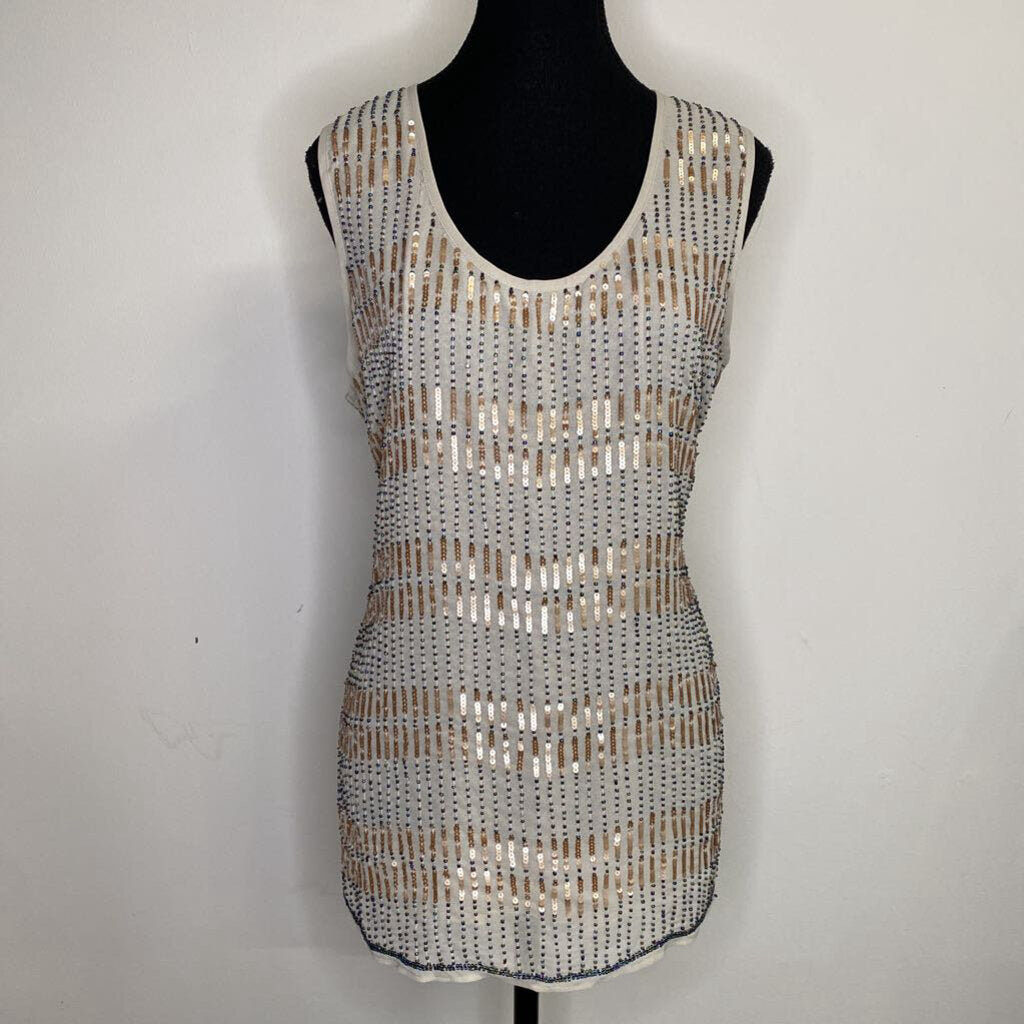 RICKIS - BEIGE BEADED TANK