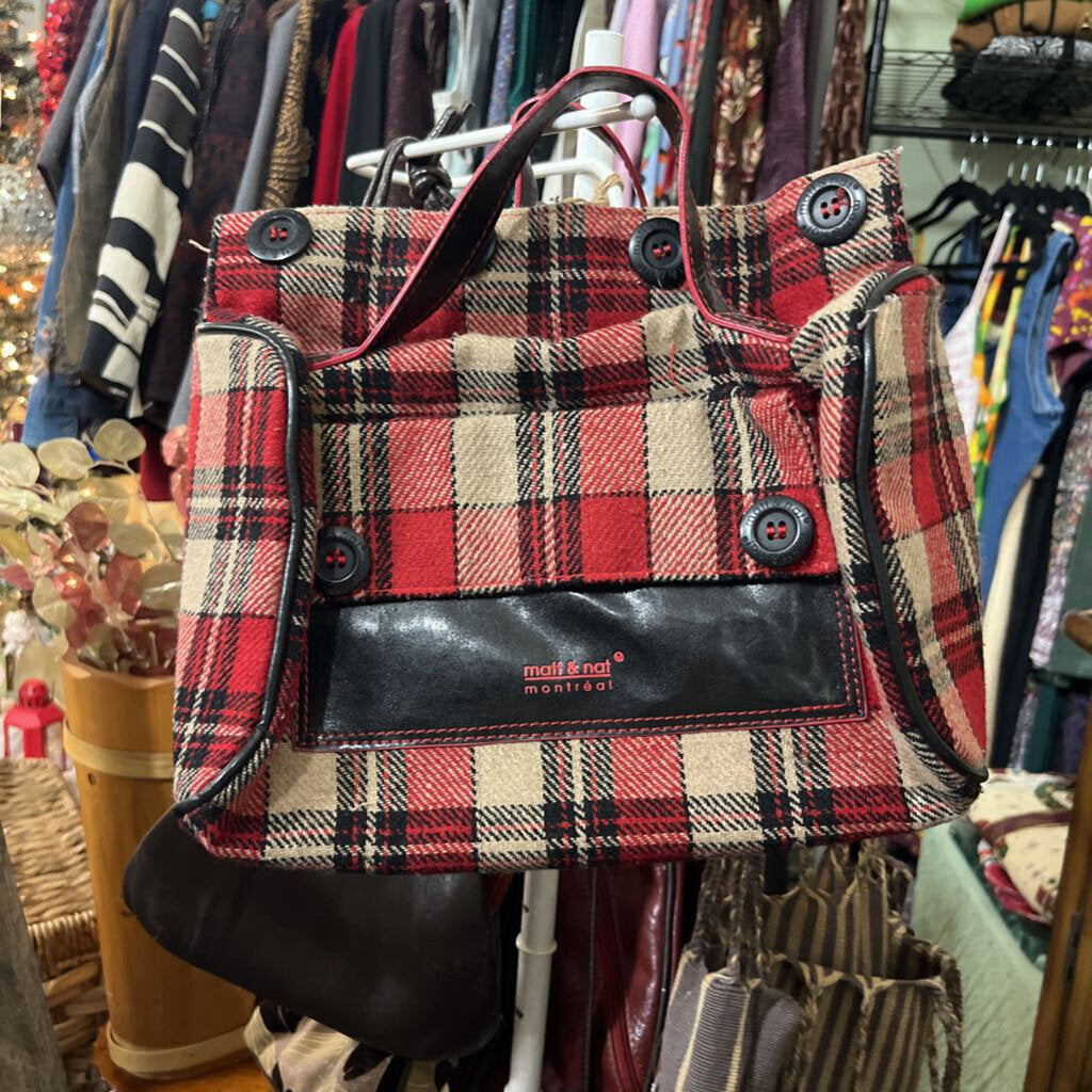 MATT & NAT PLAID HANDBAG