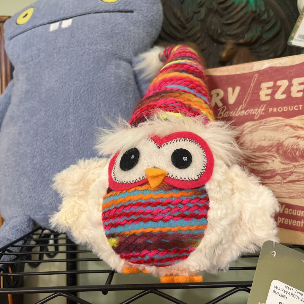 SUPER CUTE WHITE OWL WITH COLOURFUL HAT