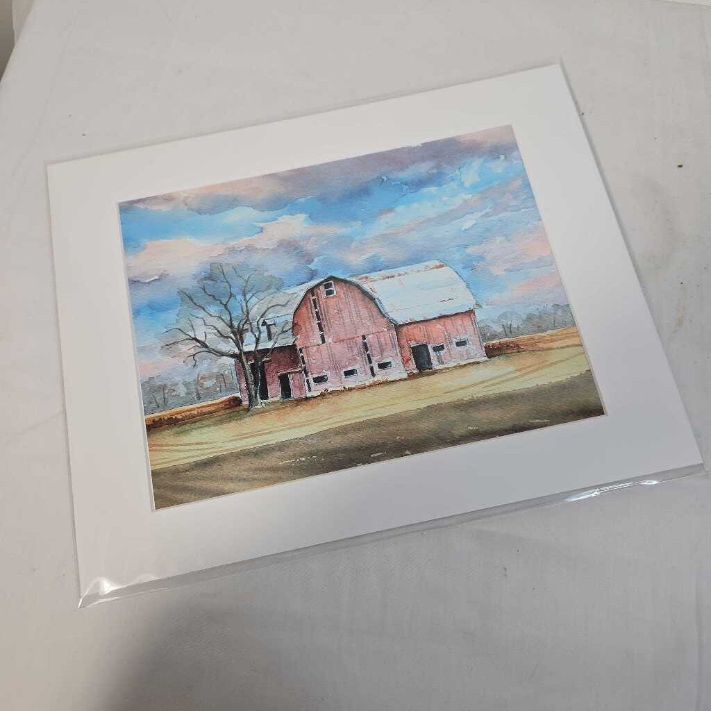 RED BARN 11"x14" WATERCOLOUR