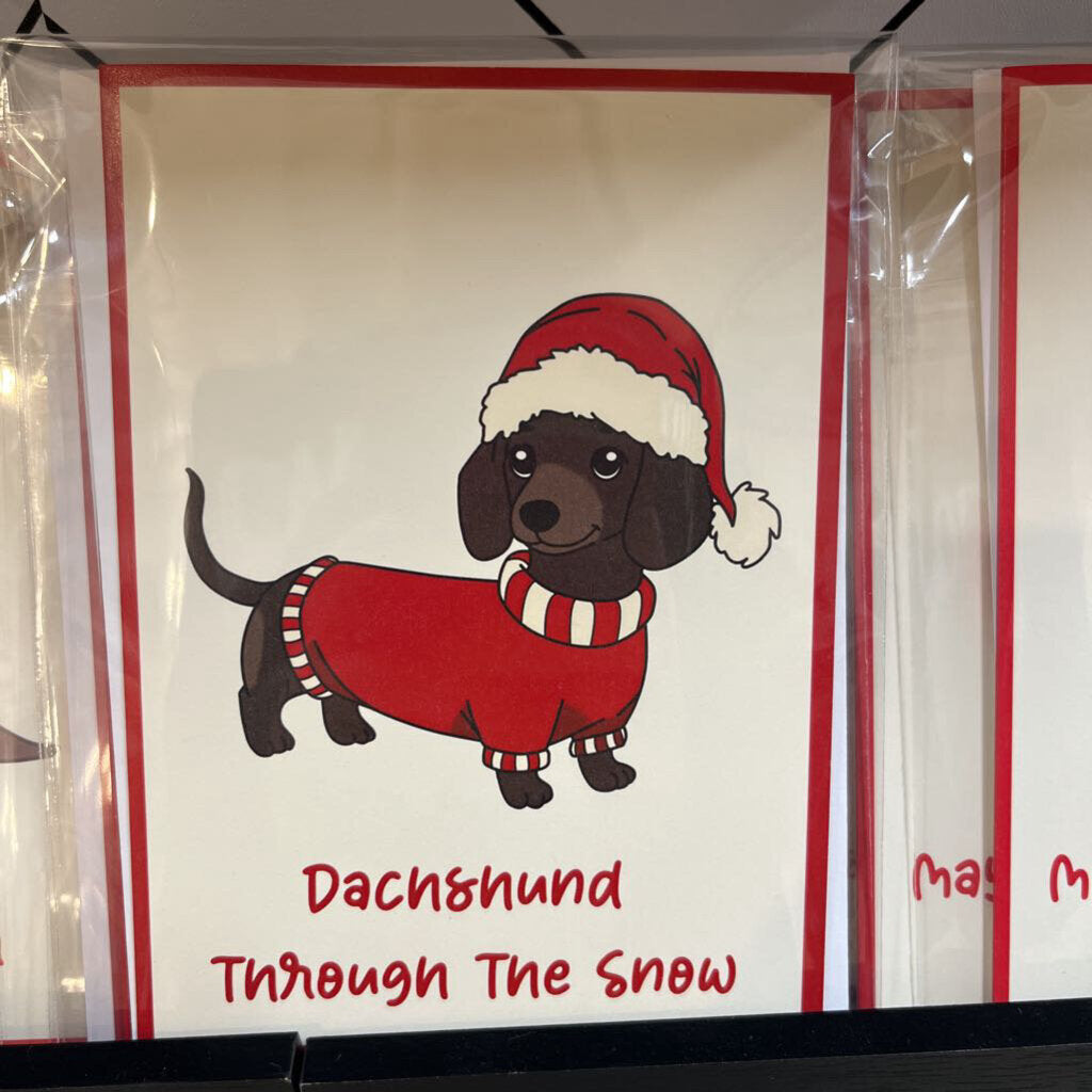 DACHSHUND THROUGH THE SNOW CARD