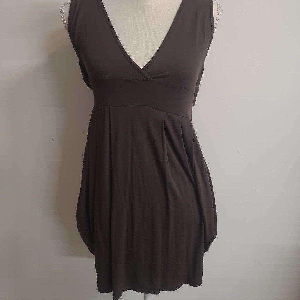 BROWN VNECK DRESS