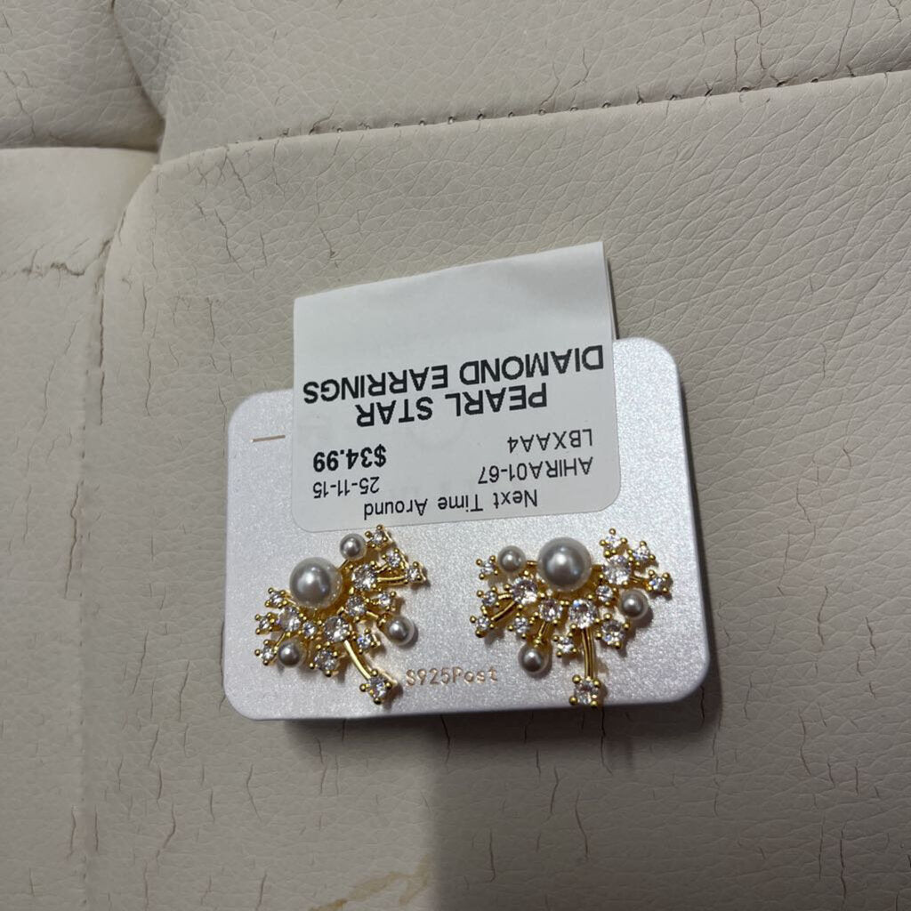 PEARL STAR DIAMOND EARRINGS