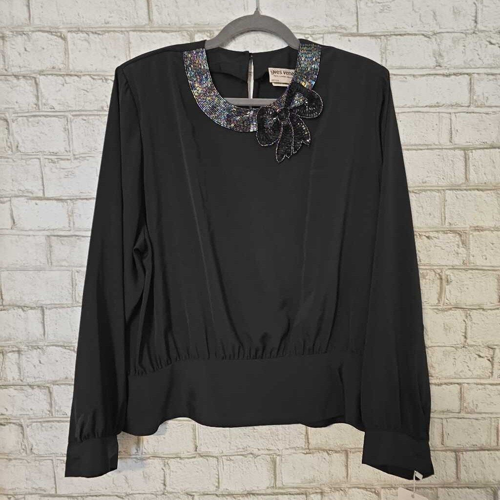 Vintage Black Blouse Yves Venet