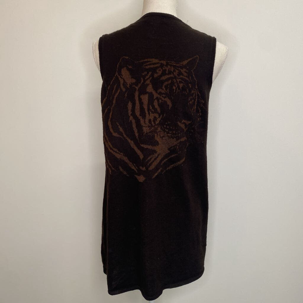 STAMBECCO - BROWN TIGER SWEATER VEST