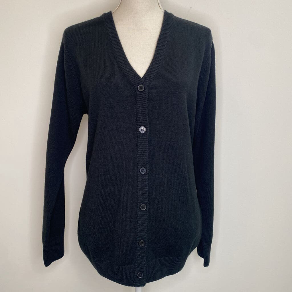 HARRITON - BLACK L/S BUTTON-UP CARDIGAN
