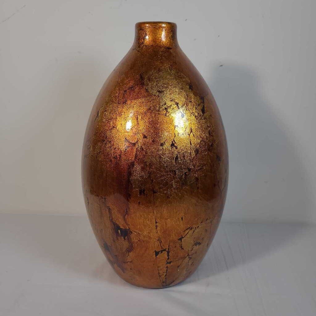 TALL GOLD LEAF VASE