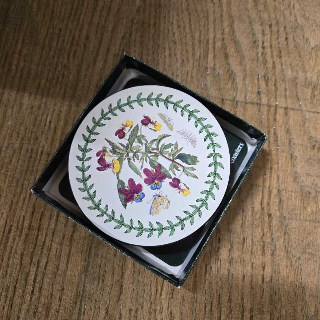 S/6 PORTMEIRION BOTANIC GARDEN COASTERS - NIB