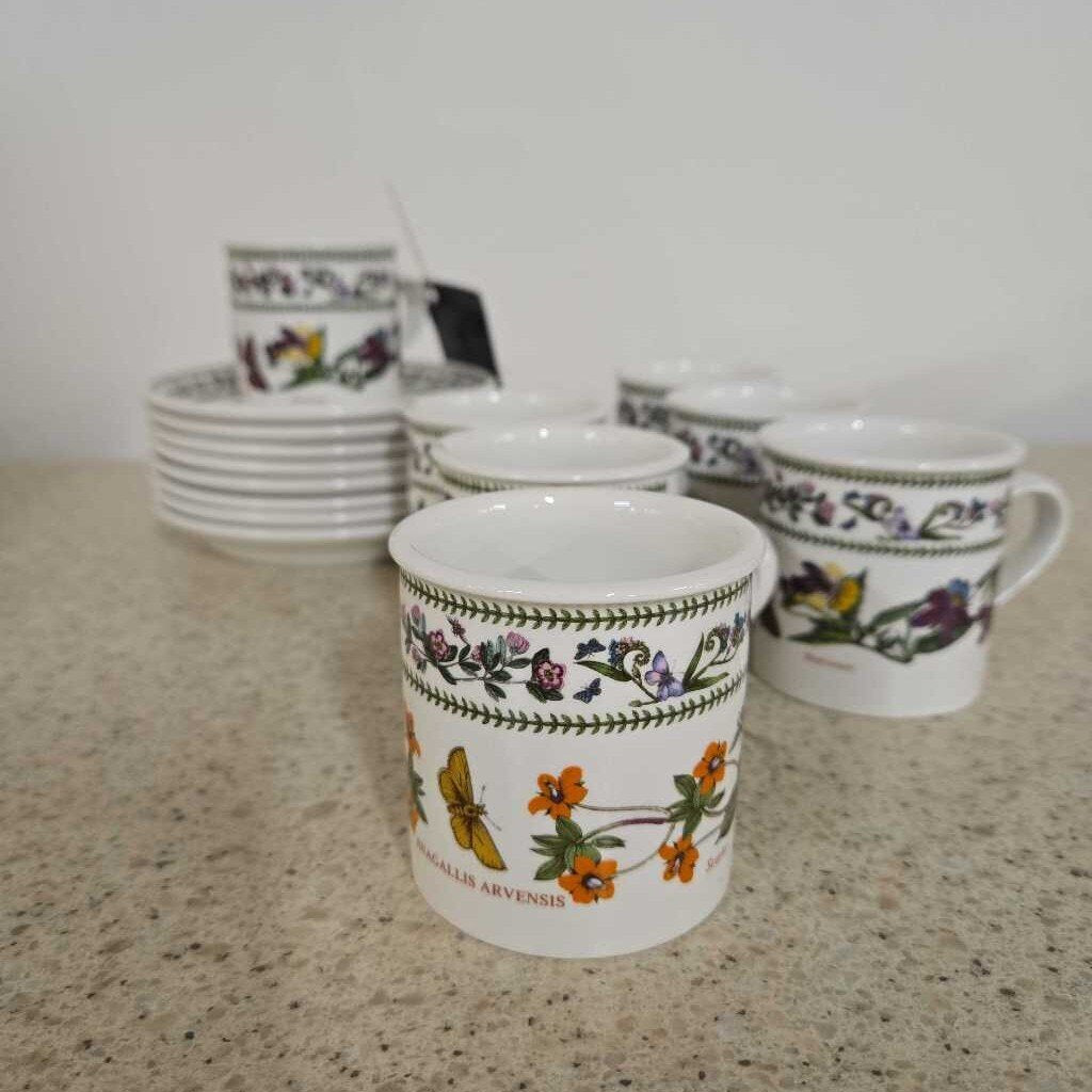 S/12 PORTMEIRION VARIATIONS CUPS/SAUCERS