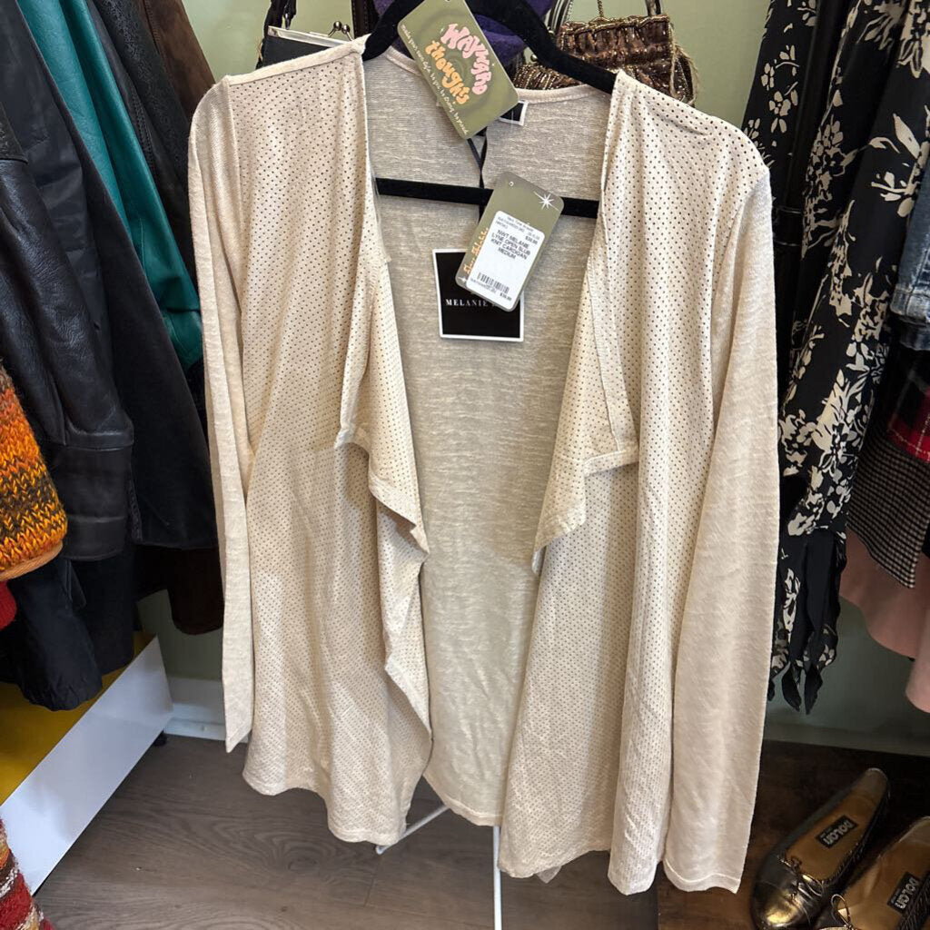 NWT MELANIE LYNE OPEN SLUB KNIT CARDIGAN