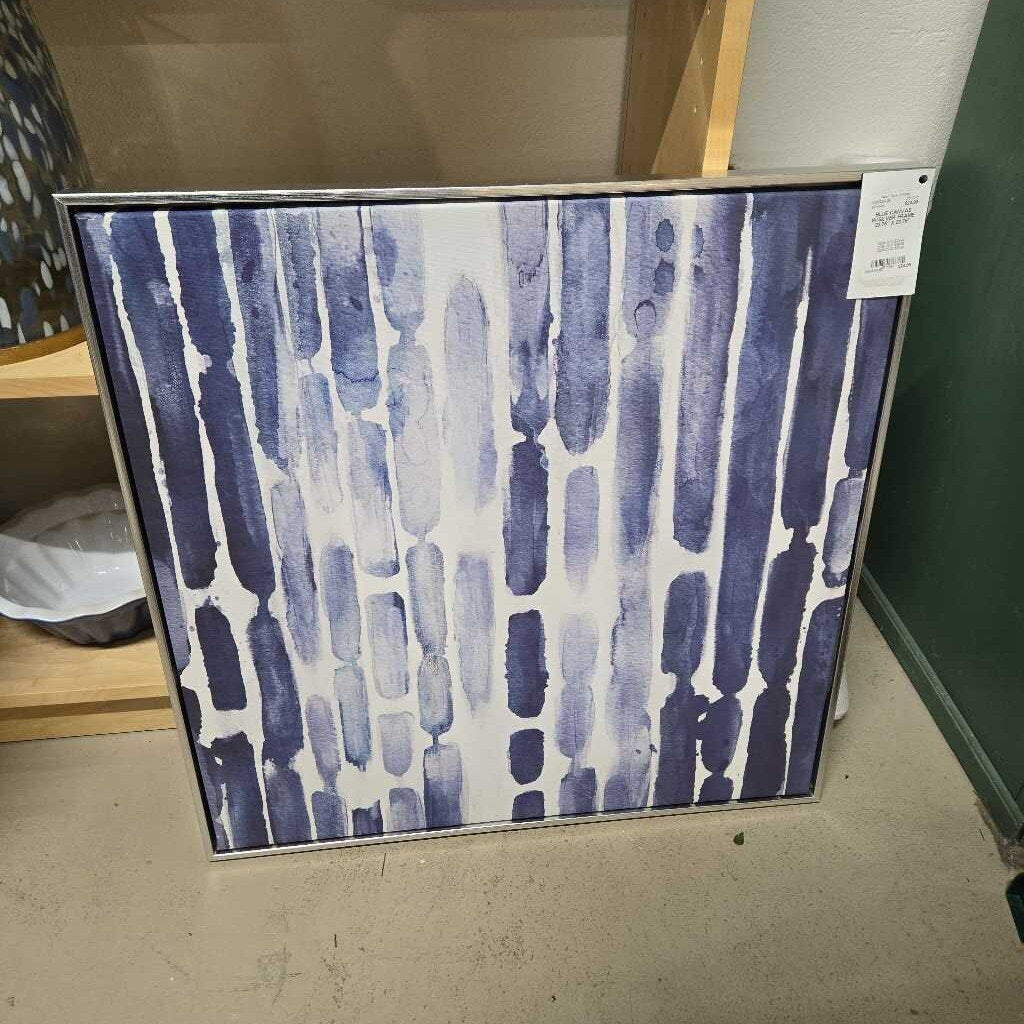 BLUE CANVAS W/SILVER FRAME