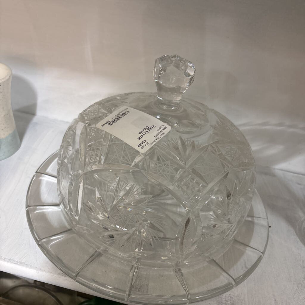 Vntg Crystal Cloche