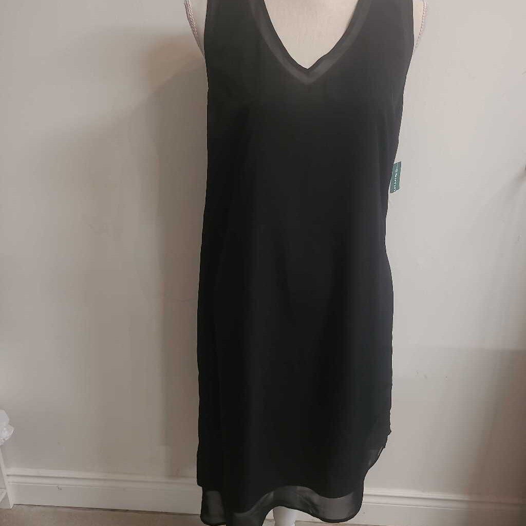 CONTEMPORAINE - BLACK SLEEVELESS ASYMMETRICAL MIDI DRESS