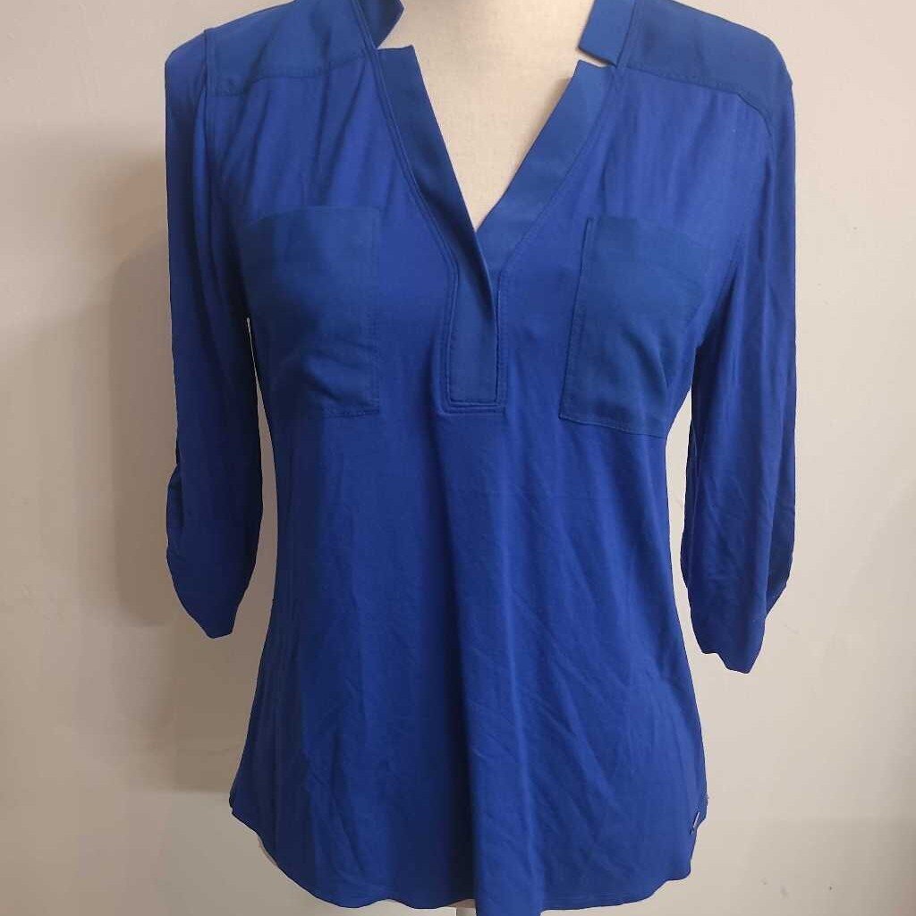 CALVIN KLEIN - ROYAL BLUE 3/4 SLEEVE TOP