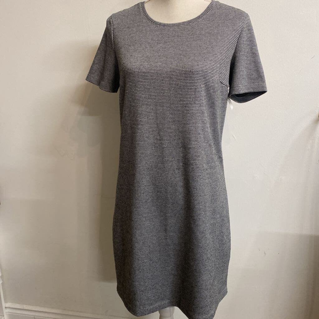 DEX - B/W S/S HOUNDSTOOTH DRESS