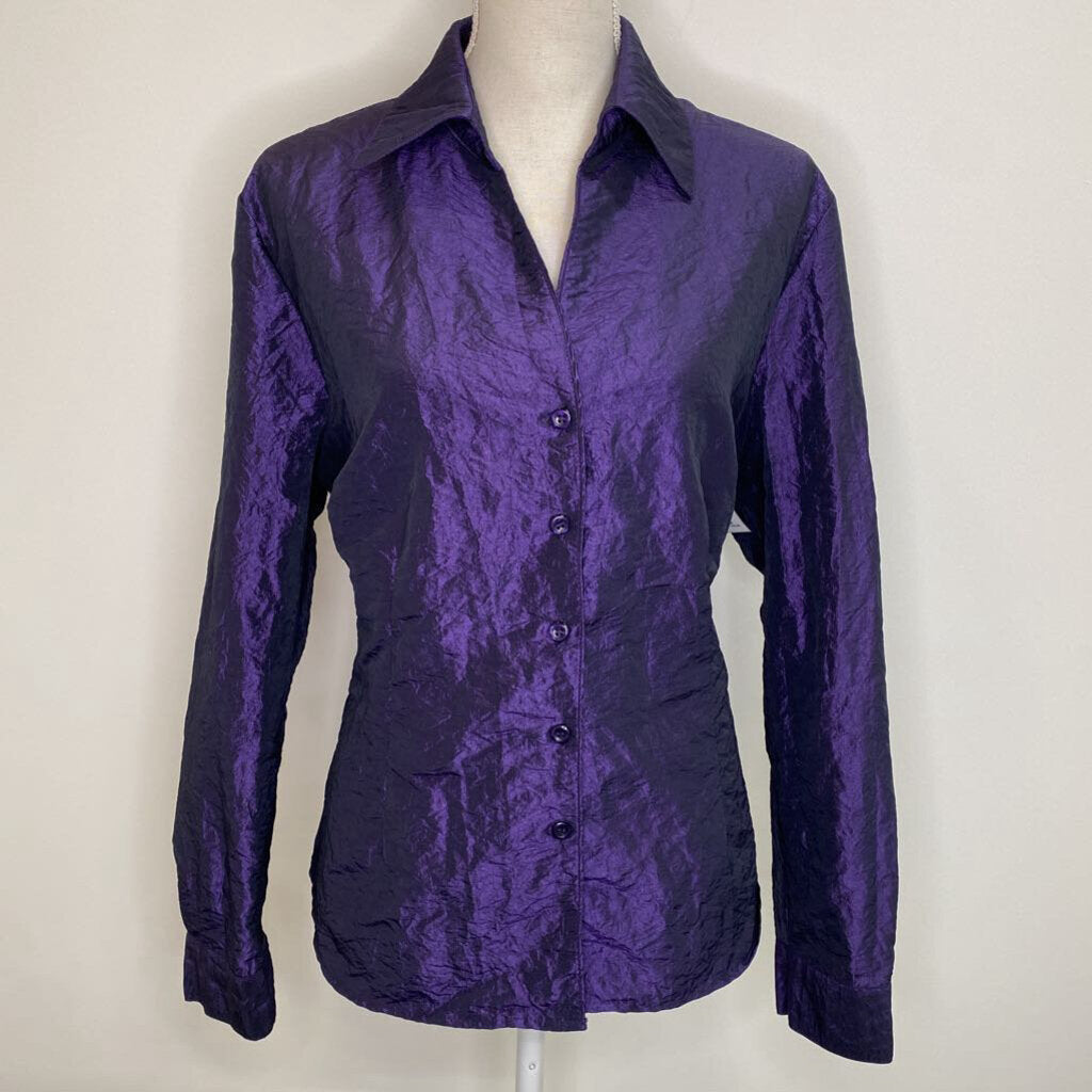 INDEX - PURPLE SHINY NYLON L/S BUTTON UP