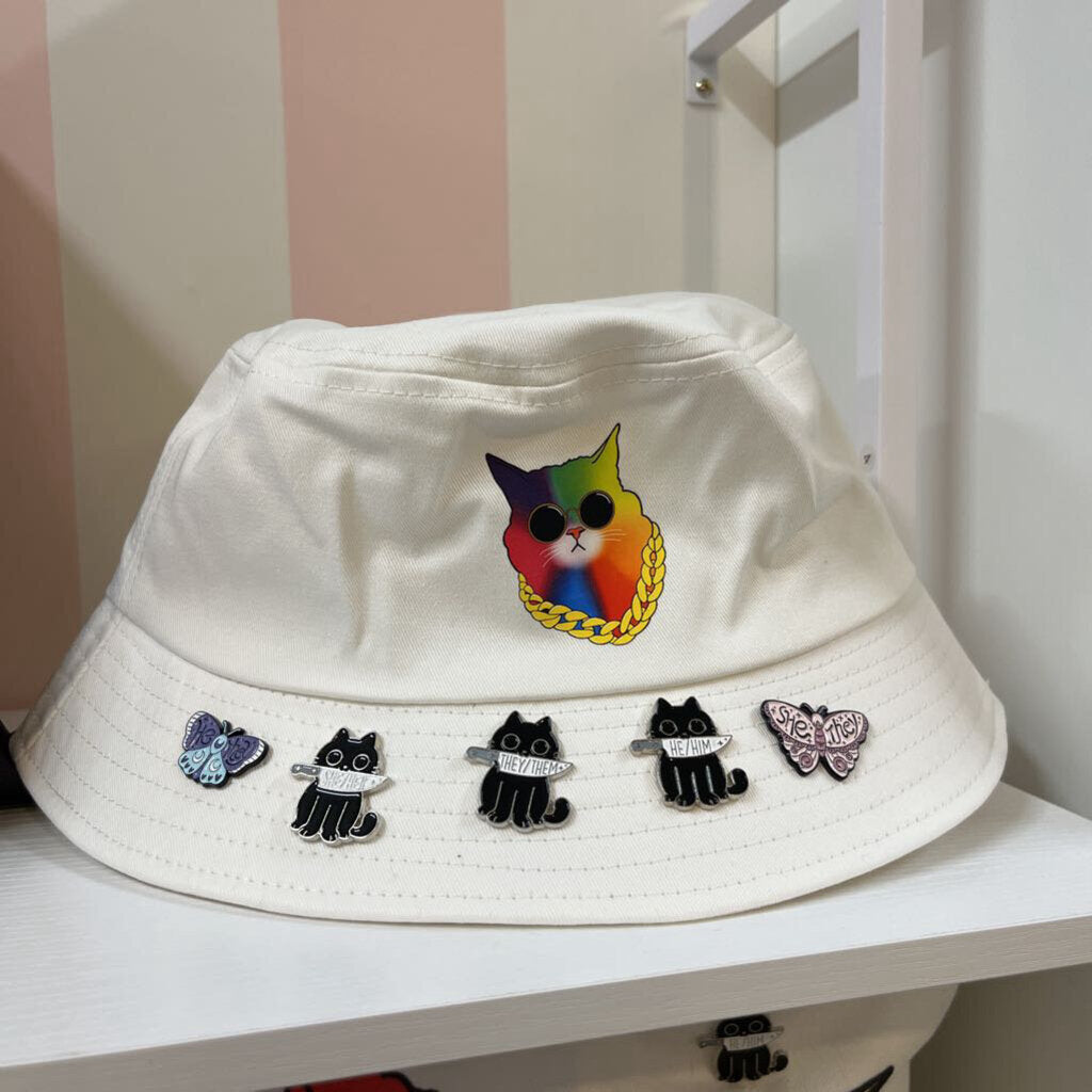 RAINBOW CAT BUCKET HAT ADULT