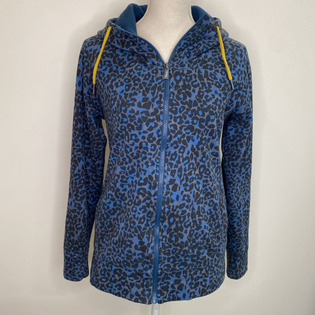 BENCH - BLUE LEOPARD PRINT ZIP-UP HOODIE