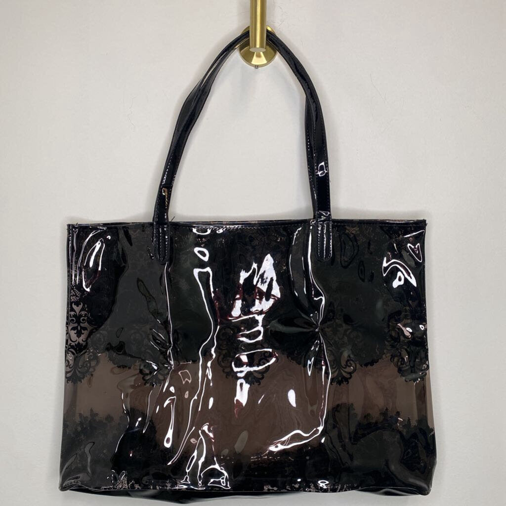 BLACK/CLEAR PLASTIC VINYL PURSE
