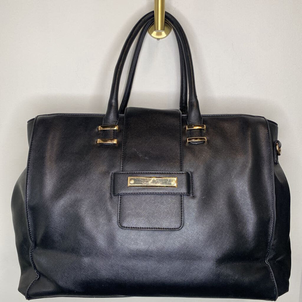 DYNAMITE - BLACK VEGAN LEATHER TOTE BAG