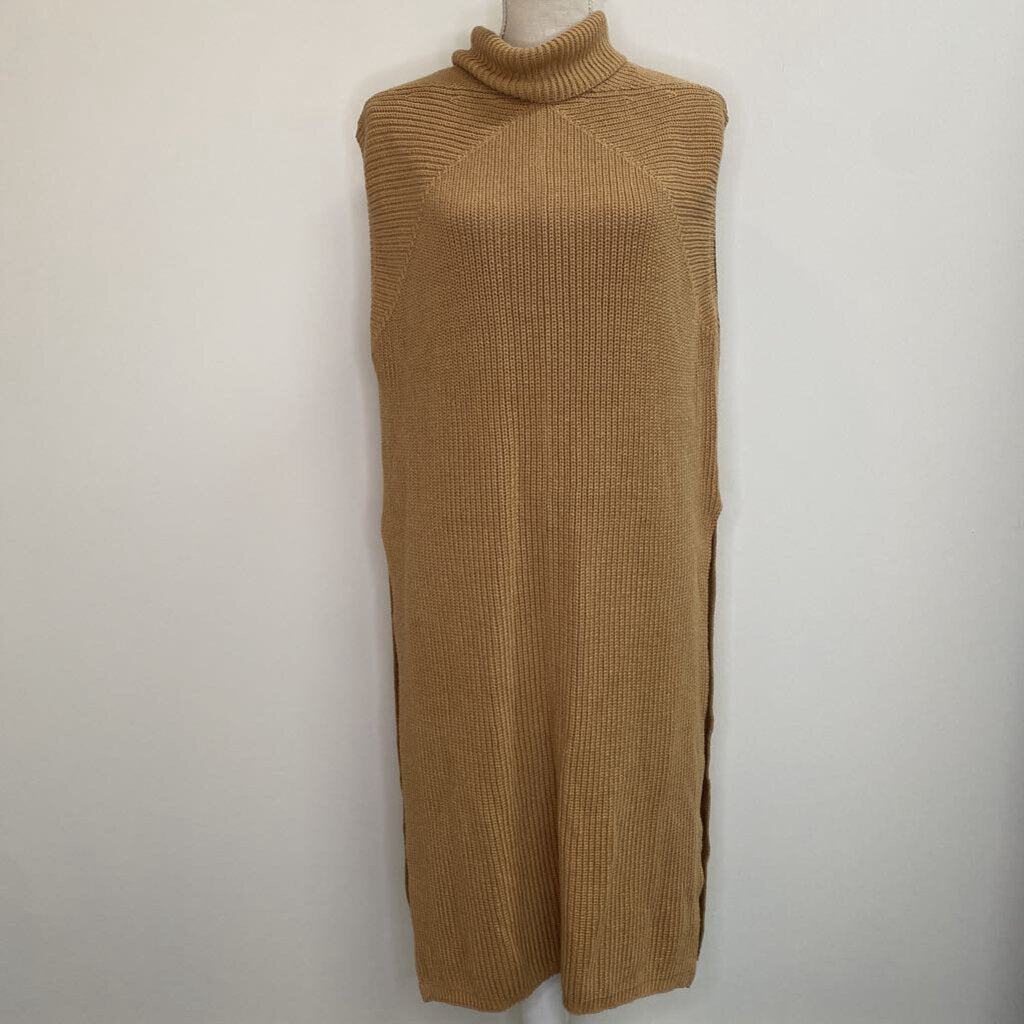 HAVEN - 100% COTTON TAN KNIT SWEATER VEST DRESS