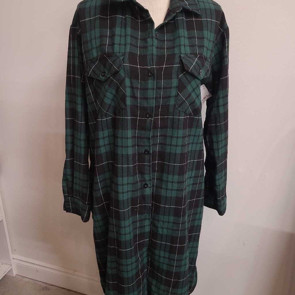 GREEN PLAID MAXI DRESS