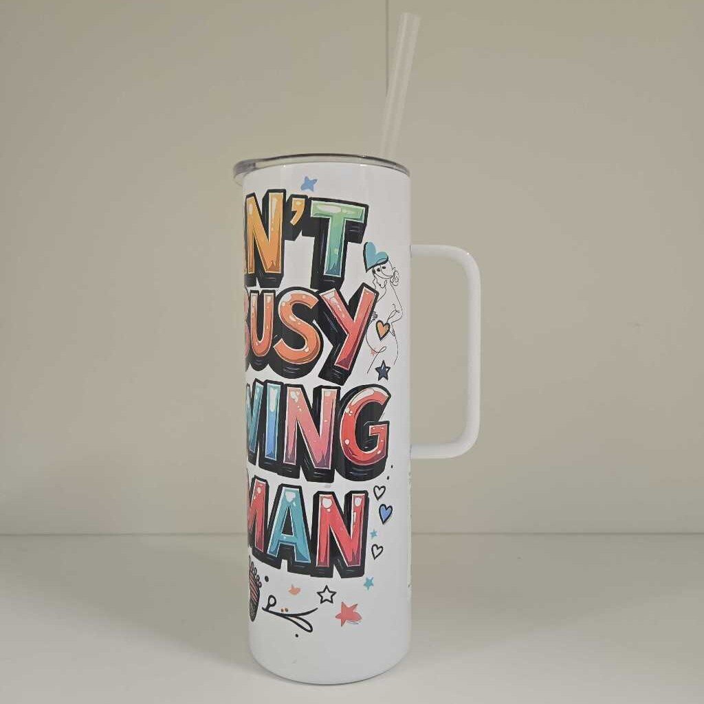 PREGNANCY 20 OZ STAINLESS TUMBLER WITH HANDLE