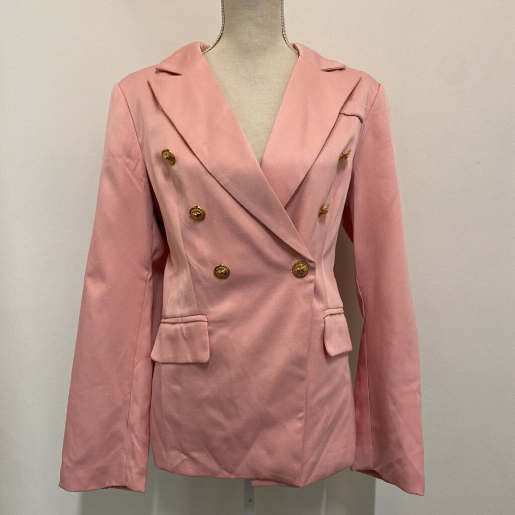 PINK BLAZER W/ GOLD BUTTONS