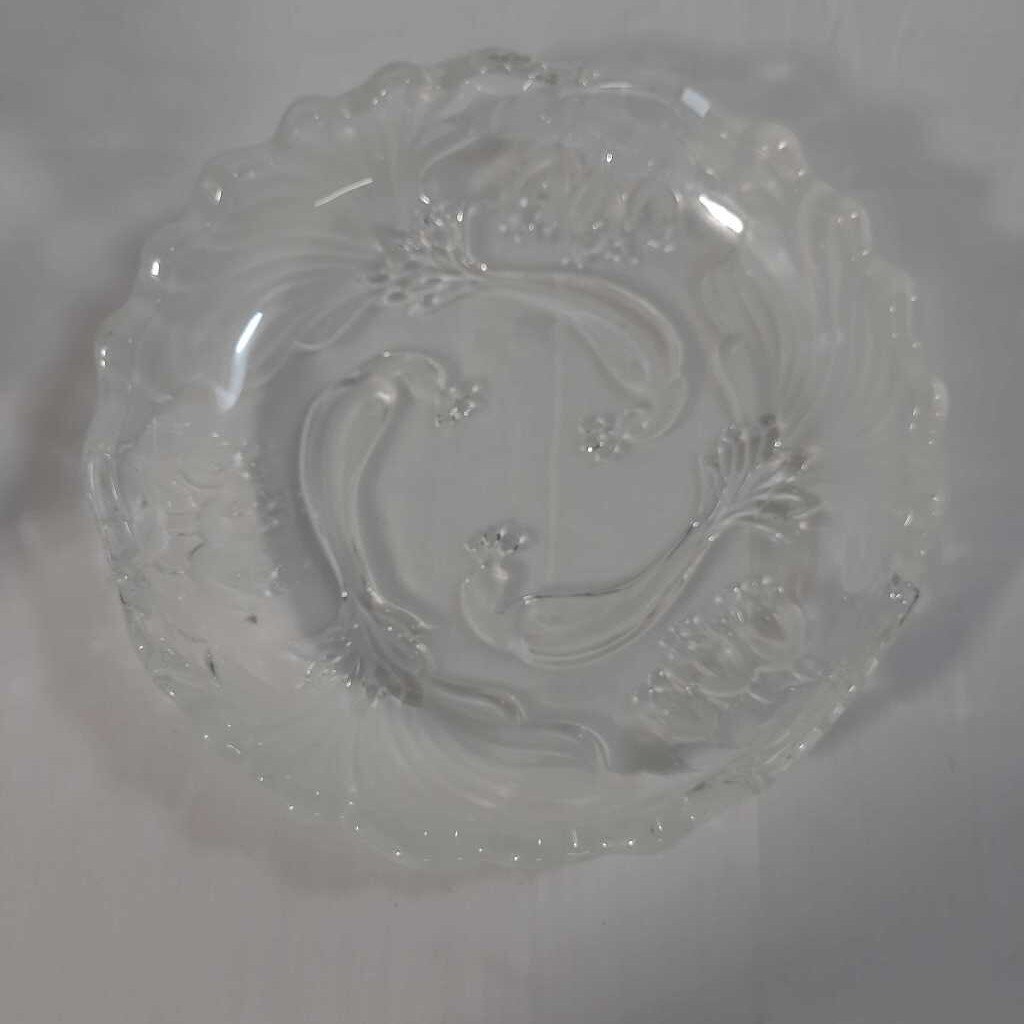 FROSTED PEACOCK DISH