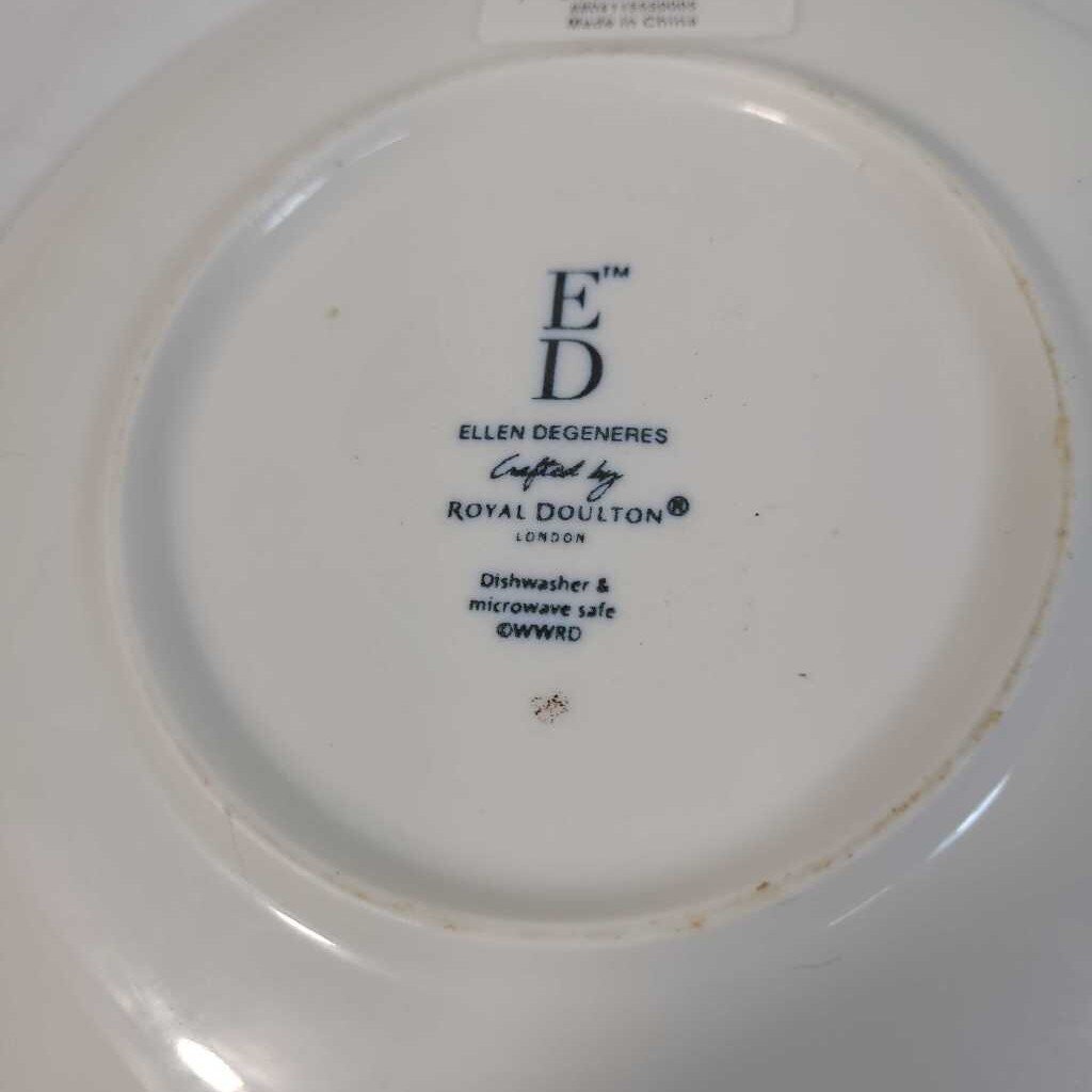S/4 ROYAL DOULTON E.D. GREY LINED PLATES D:6"