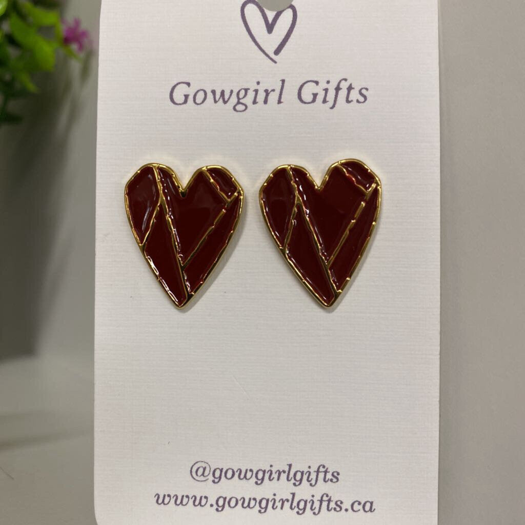 Earrings - Geometric Hearts