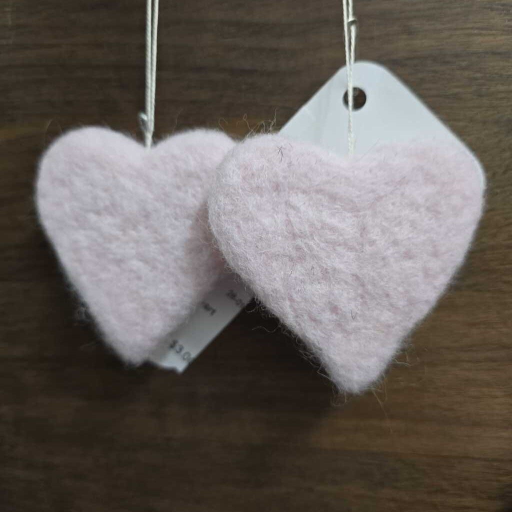 Handmade Felted Single Heart Ornament