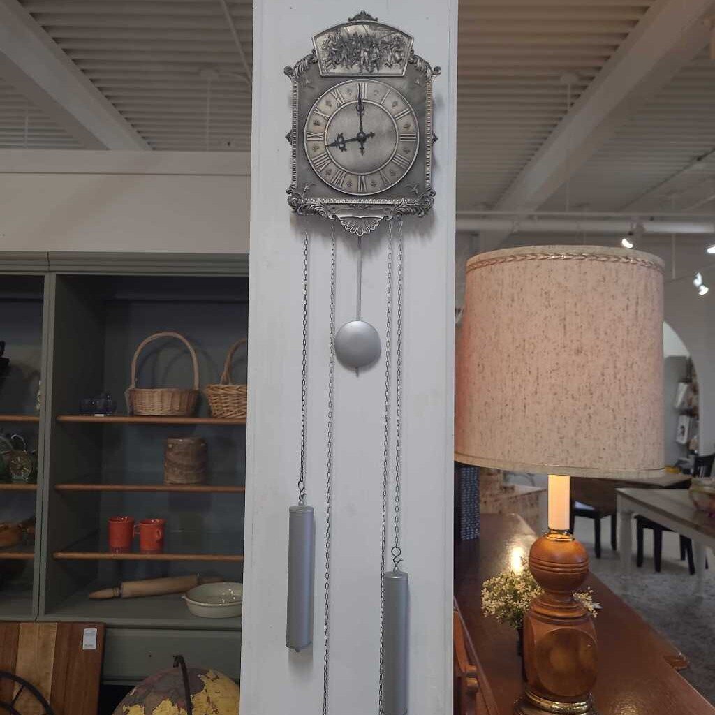 VTG GERMAN SKS ZINN PEWTER WALL CLOCK