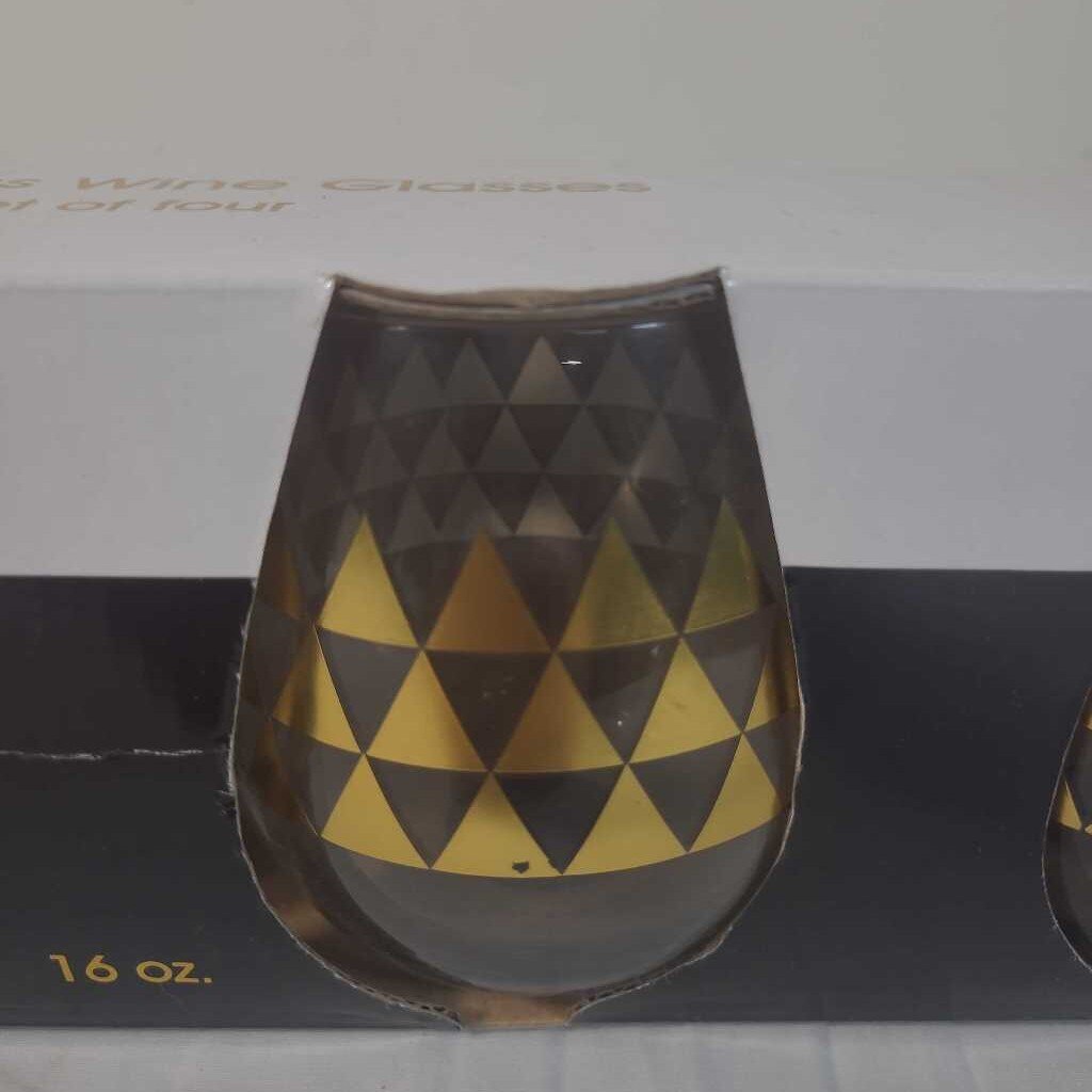 S/4 STEMLESS WINE GLASSES