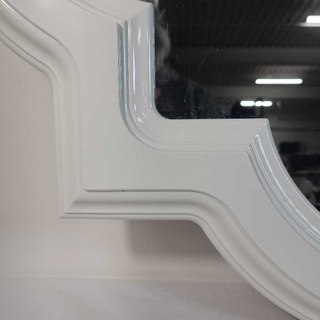 WHITE FRAMED MIRROR